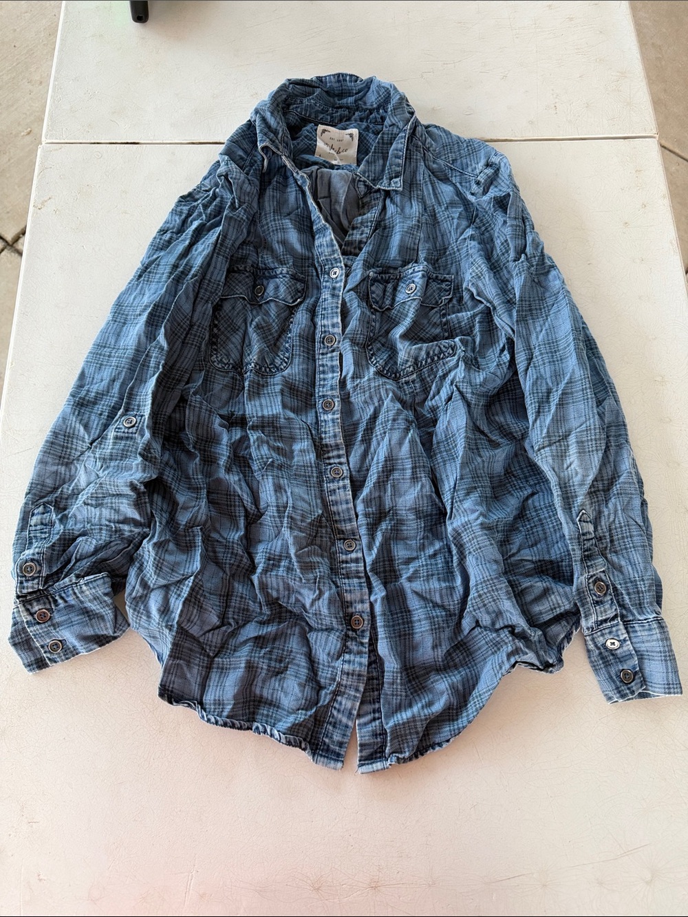 Style & Co. Blue Plaid Women's Button-Down Shirt